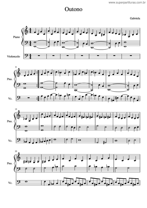 Partitura da música Outono v.18