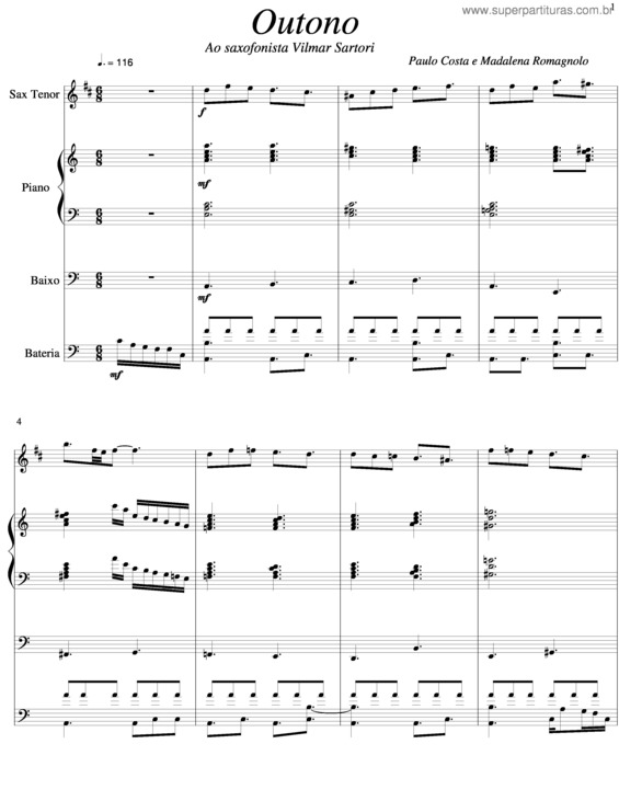 Partitura da música Outono v.2