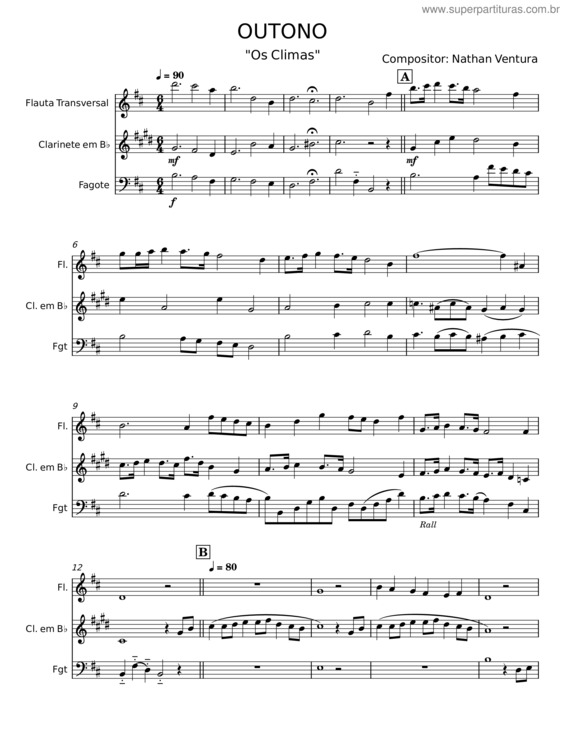 Partitura da música Outono v.20
