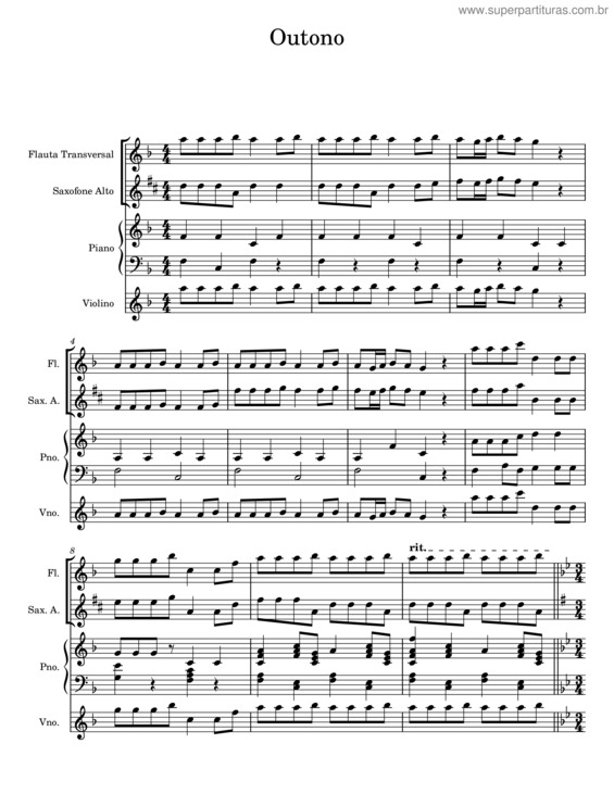 Partitura da música Outono v.22