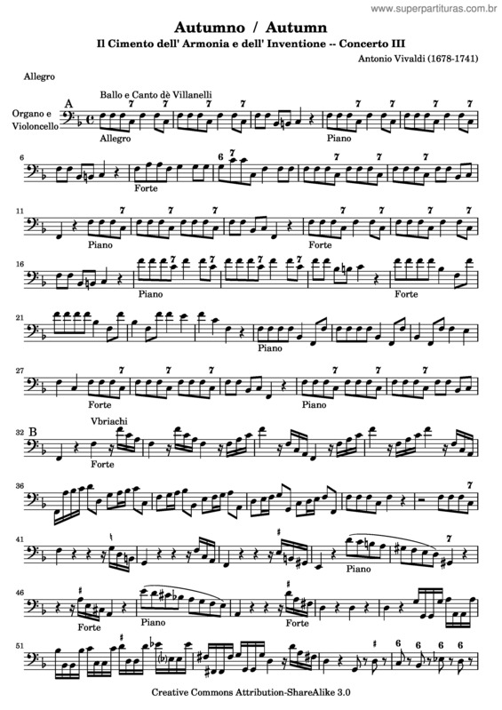 Partitura da música Outono v.9