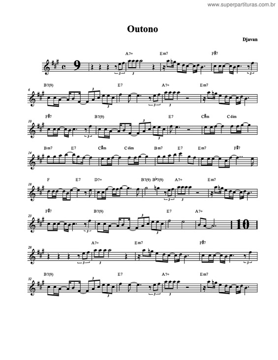 Partitura da música Outono