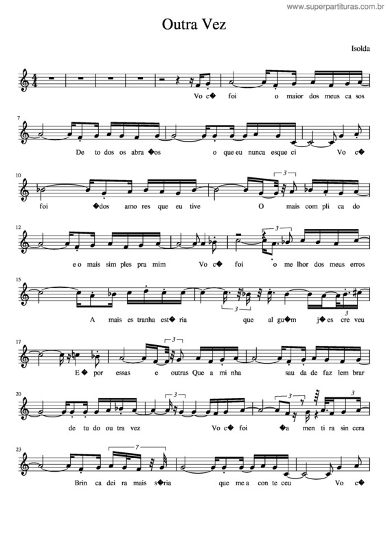Partitura da música Outra Vez v.11