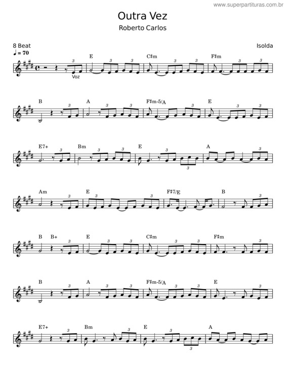 Partitura da música Outra Vez v.15