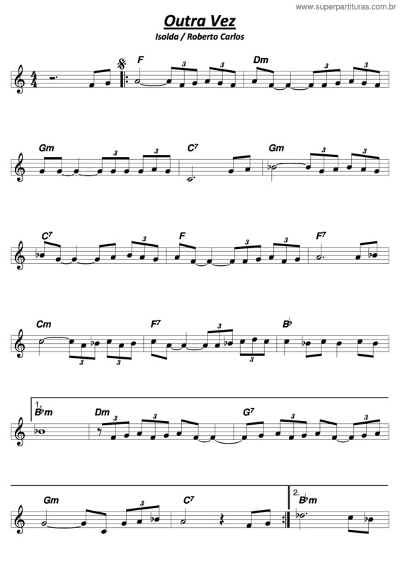 Partitura da música Outra Vez v.9