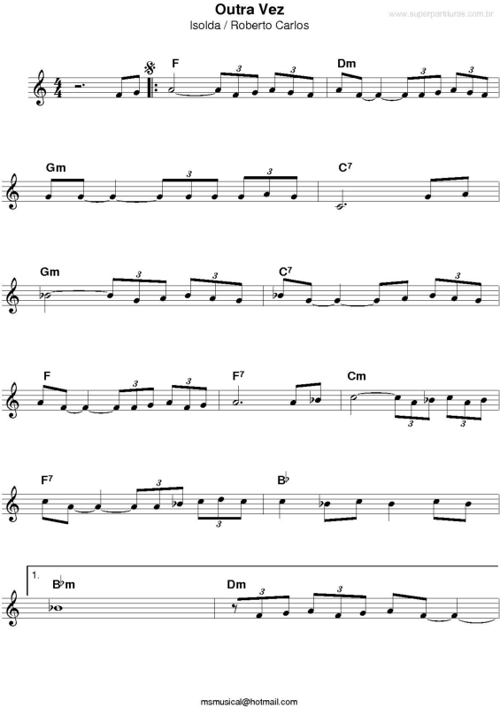 Partitura da música Outra Vez