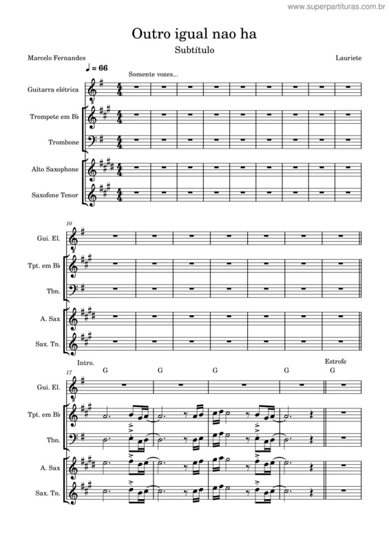 Partitura da música Outro Igual Nao Ha