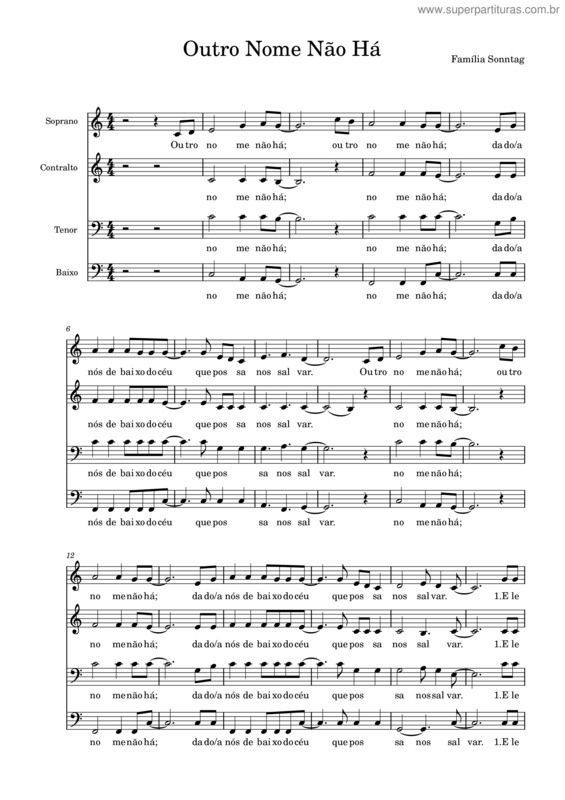Partitura da música Outro Nome Não Há