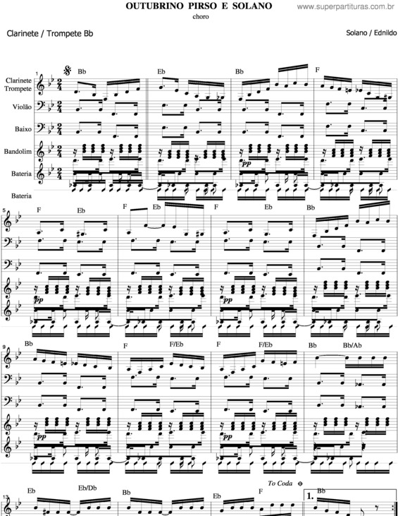 Partitura da música Outubrino Pirso E Solano v.2