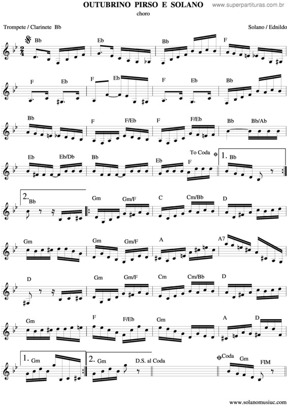 Partitura da música Outubrino Pirso E Solano v.3