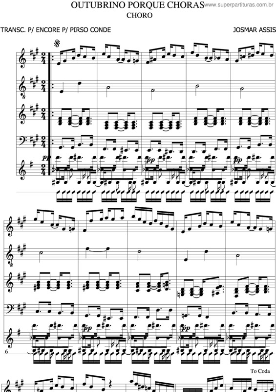 Partitura da música Outubrino Porque Choras v.2