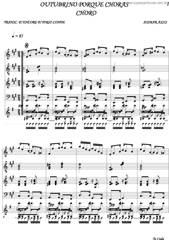 Partitura da música Outubrino Porque Choras v.4