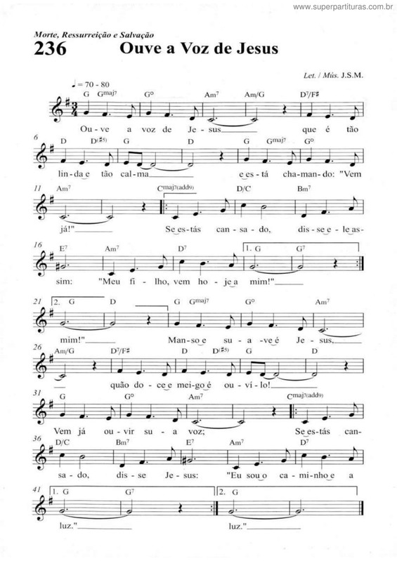 Partitura da música Ouve A Voz De Jesus