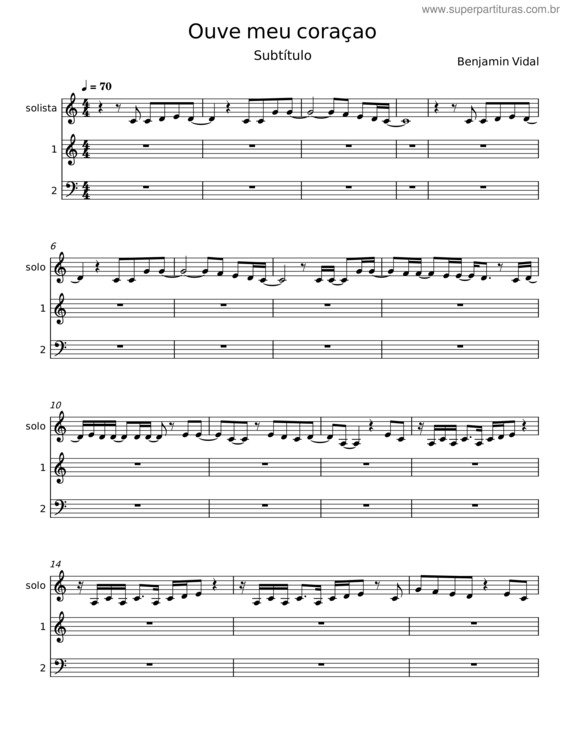 Partitura da música Ouve Meu Coraçao