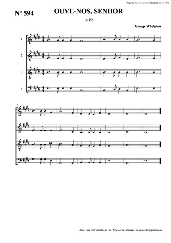 Partitura da música Ouve-Nos, Senhor