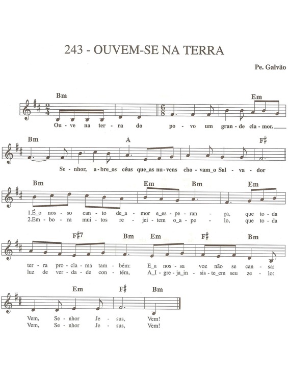 Partitura da música Ouvem-se na Terra