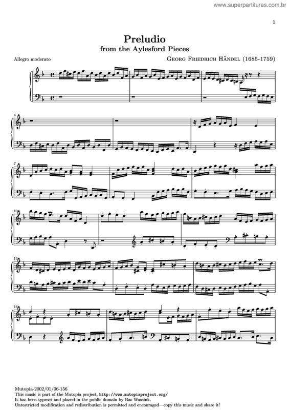 Partitura da música Ouvertuere