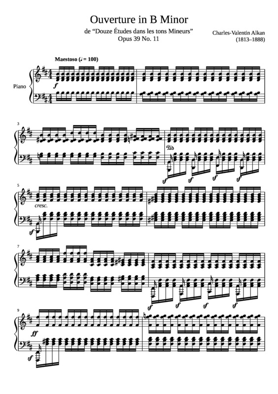 Partitura da música Ouverture Opus 39 No. 11 In B Minor