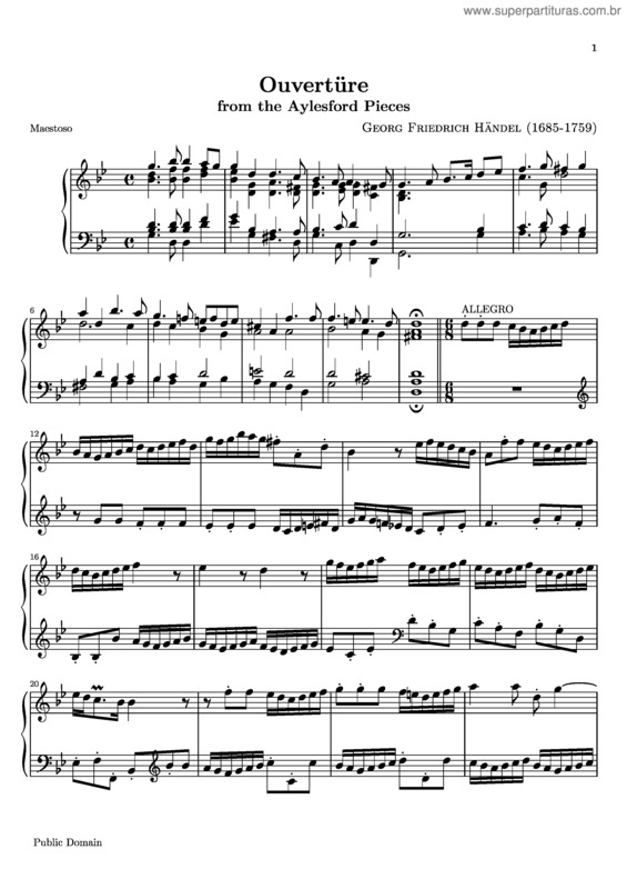 Partitura da música Ouvertüre