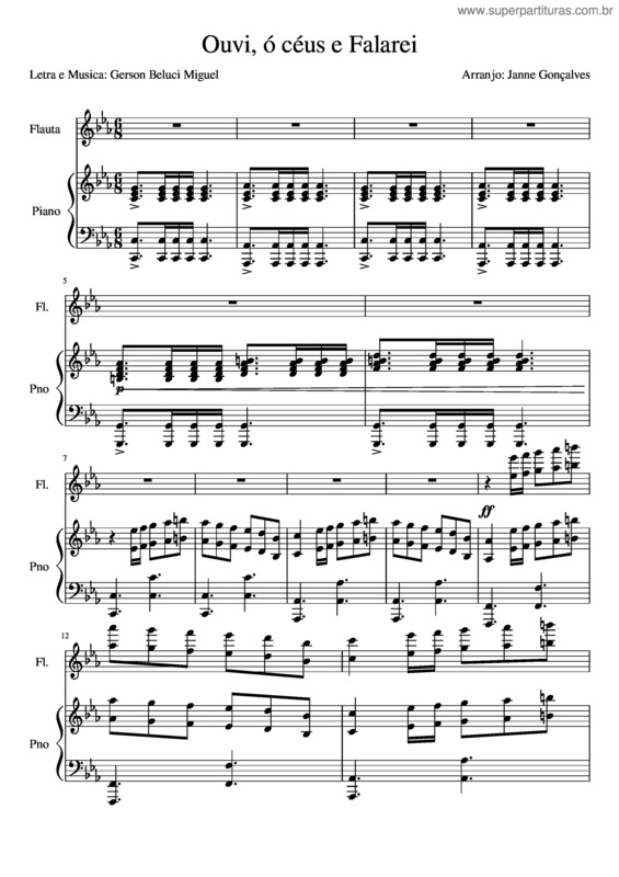 Partitura da música Ouvi, Ó Céus E Falarei