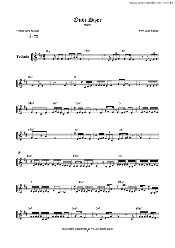 Partitura da música Ouvi Dizer