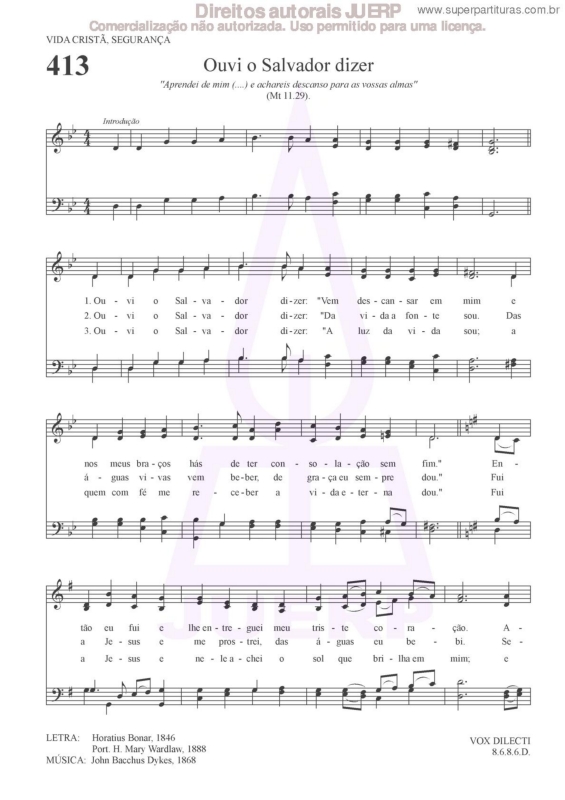 Partitura da música Ouvi O Salvador Dizer - 413 HCC v.2