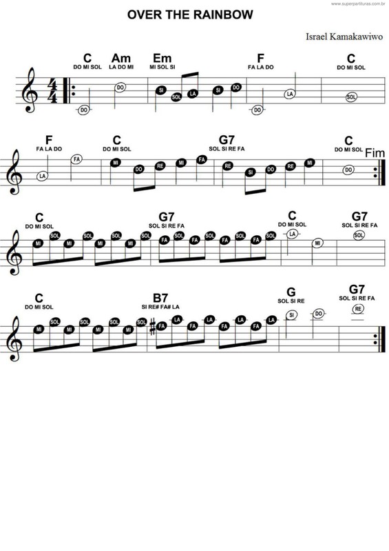 Partitura da música Over The Rainbow v.12