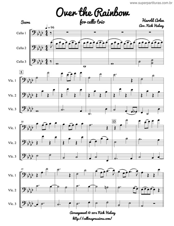 Partitura da música Over The Rainbow v.2