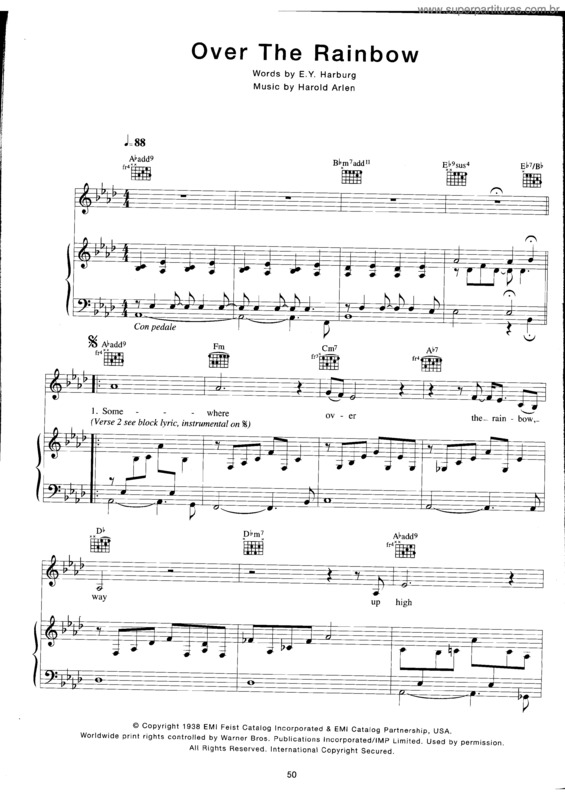 Partitura da música Over The Rainbow v.3