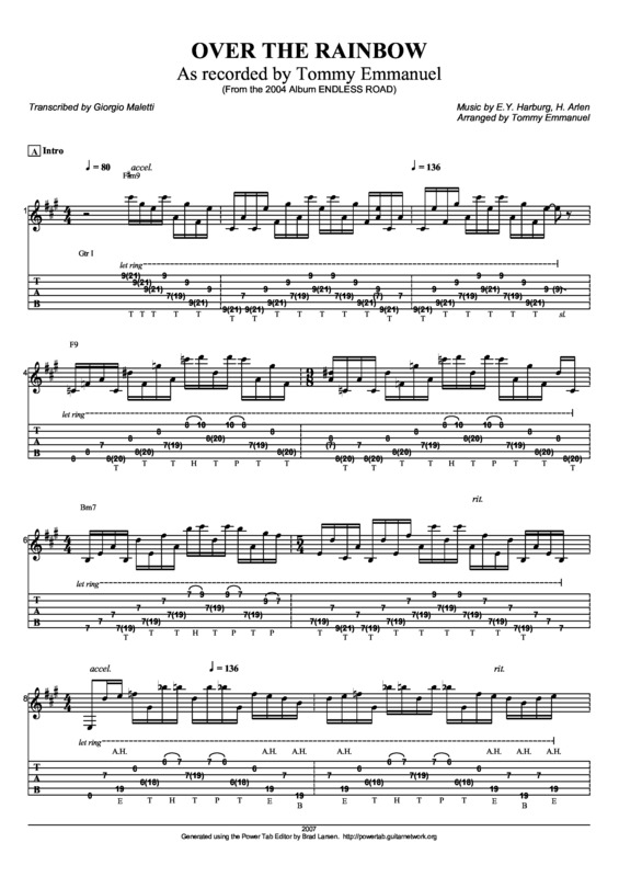 Partitura da música Over The Rainbow v.5