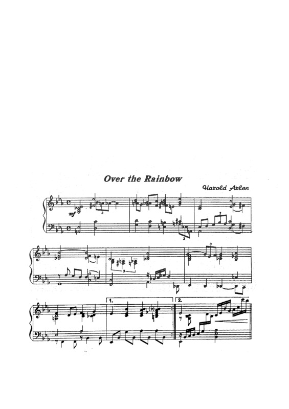 Partitura da música Over The Rainbow v.6