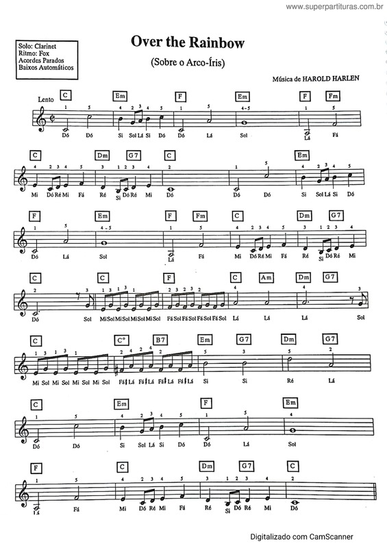 Partitura da música Over The Rainbow v.9