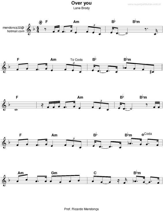 Partitura da música Over You