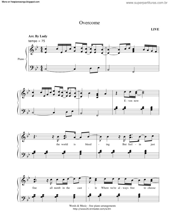 Partitura da música Overcome v.3