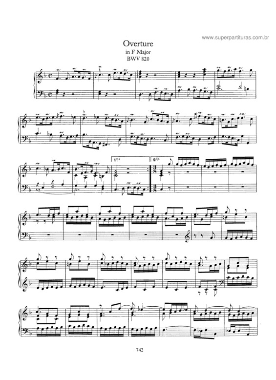 Partitura da música Overture (Suite)