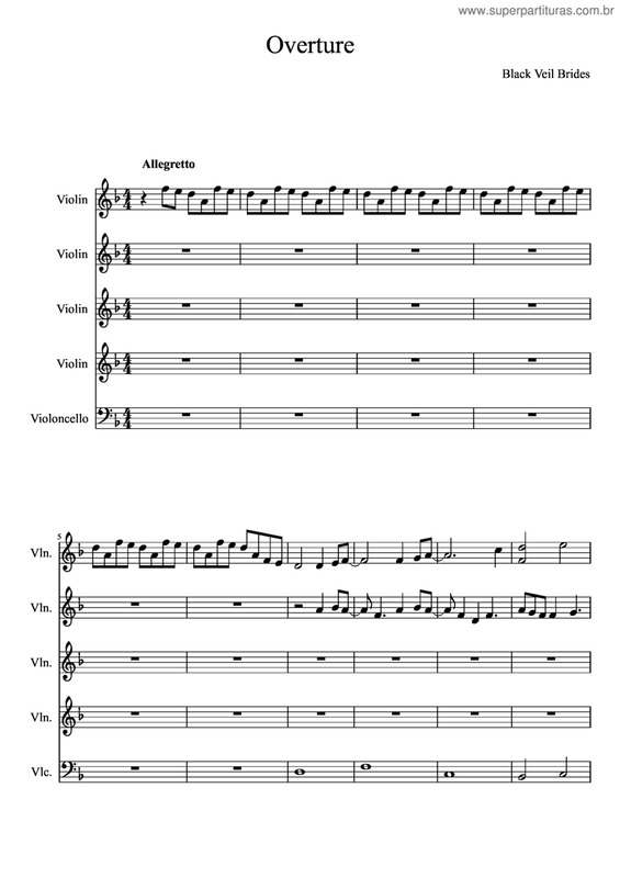 Partitura da música Overture v.2