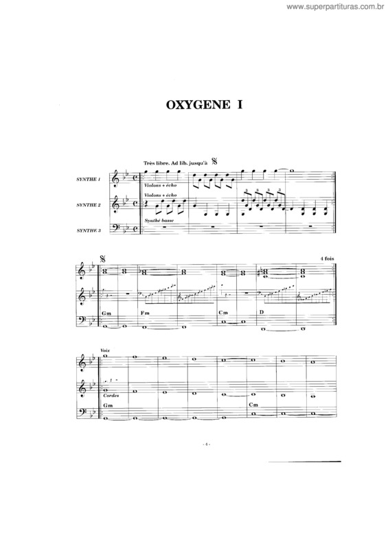 Partitura da música Oxygene I