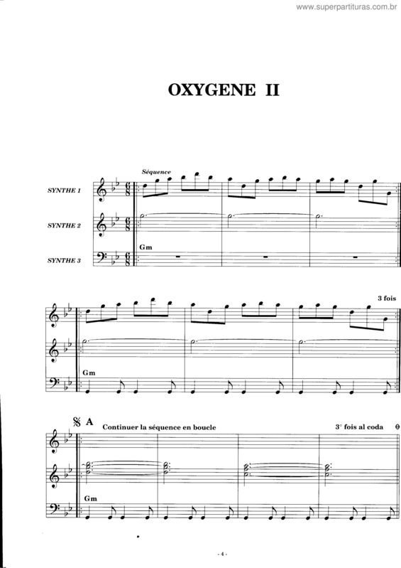 Partitura da música Oxygene II