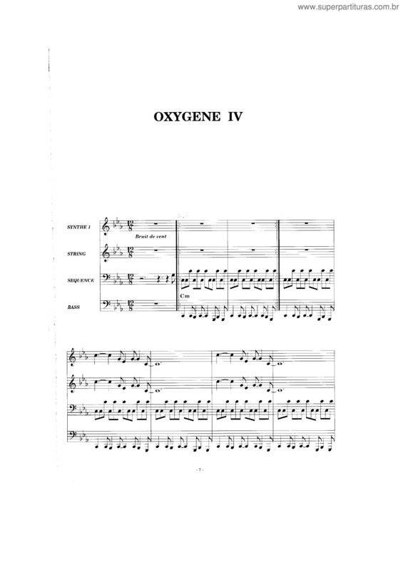 Partitura da música Oxygene IV