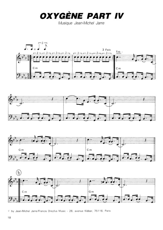 Partitura da música Oxygène Part IV