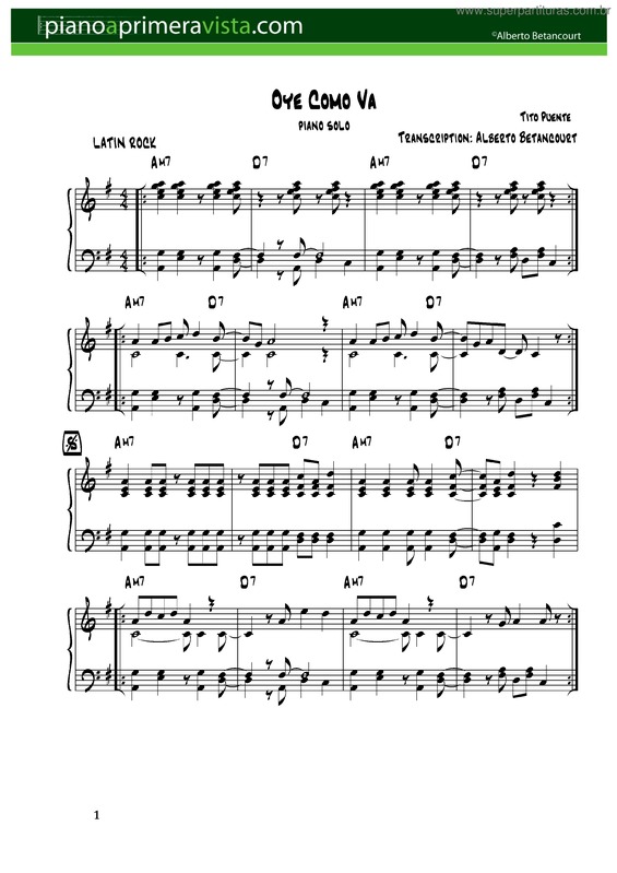 Partitura da música Oye Como Va v.2