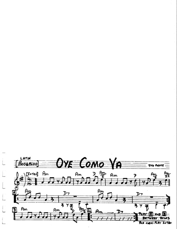 Partitura da música Oye Como Va v.4