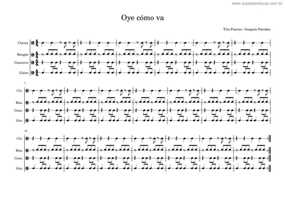 Partitura da música Oye Como Va v.8