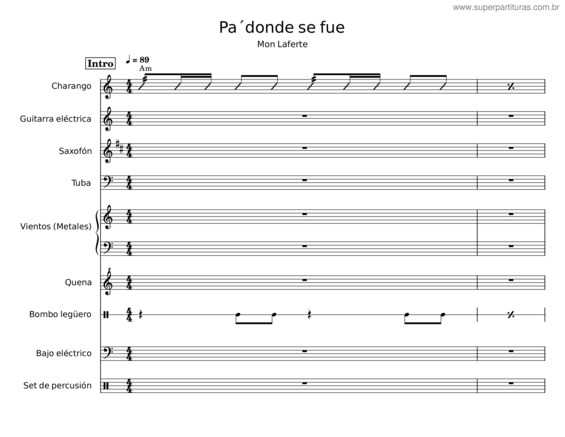 Partitura da música Pa Donde Se Fue – Mon Laferte
