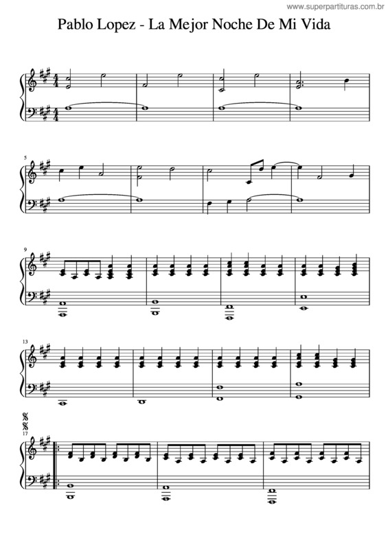 Partitura da música Pablo Lopez