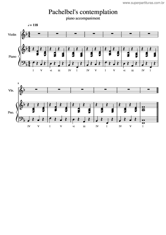 Partitura da música Pachelbel`S Contemplation