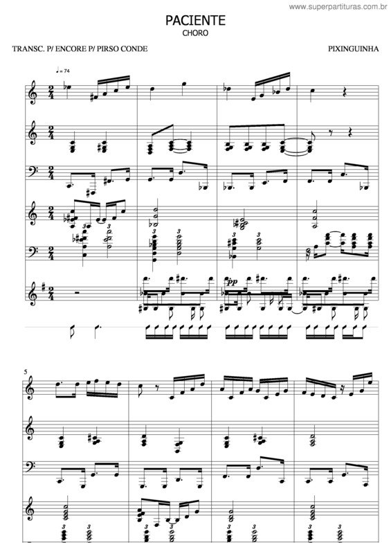 Partitura da música Paciente v.3