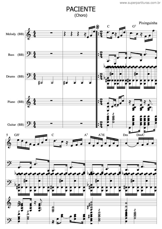 Partitura da música Paciente v.4