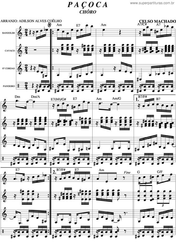 Partitura da música Paçoca