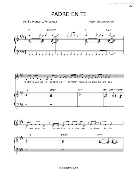 Partitura da música Padre en Ti